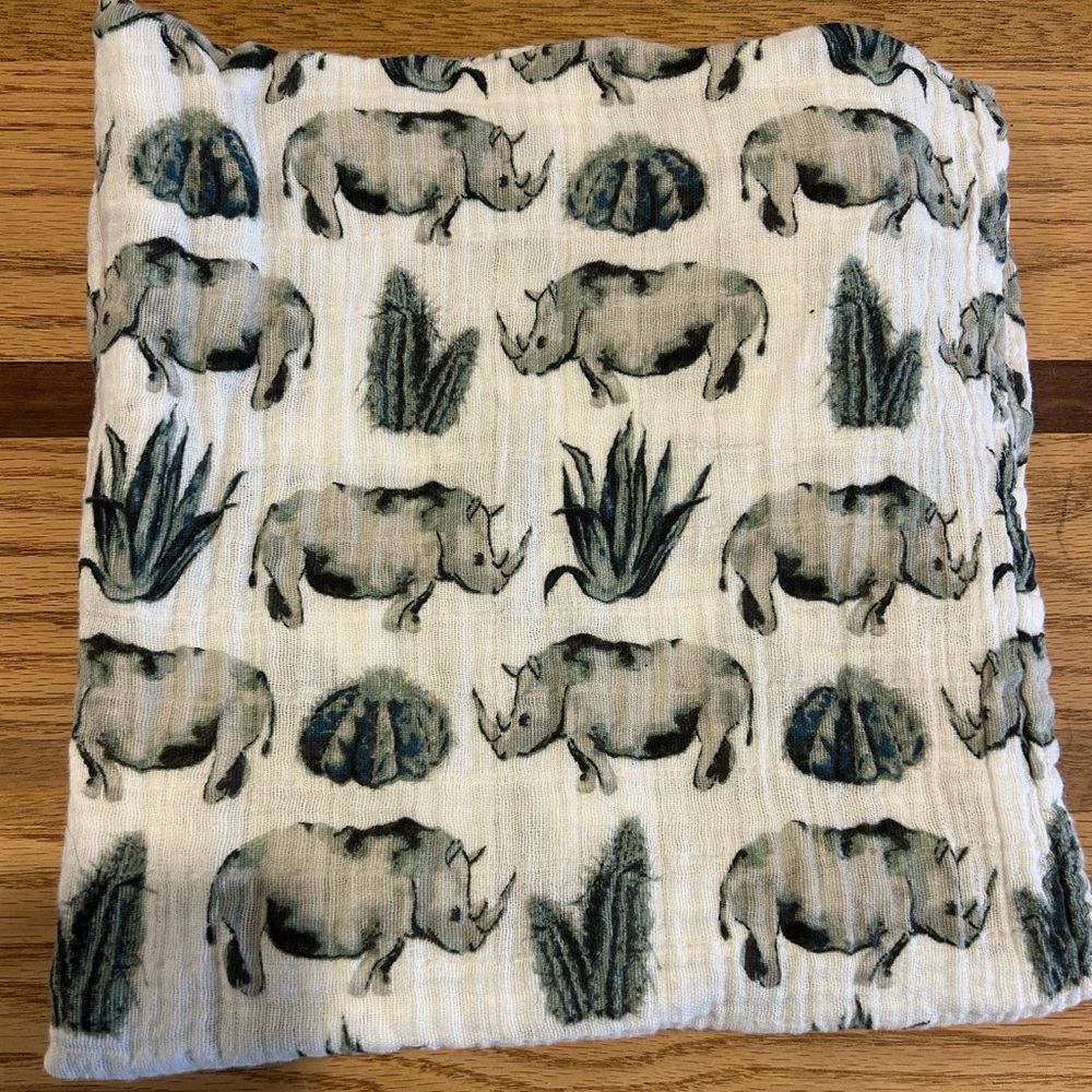 Rhino/Succulent/Safari Muslin Swaddle